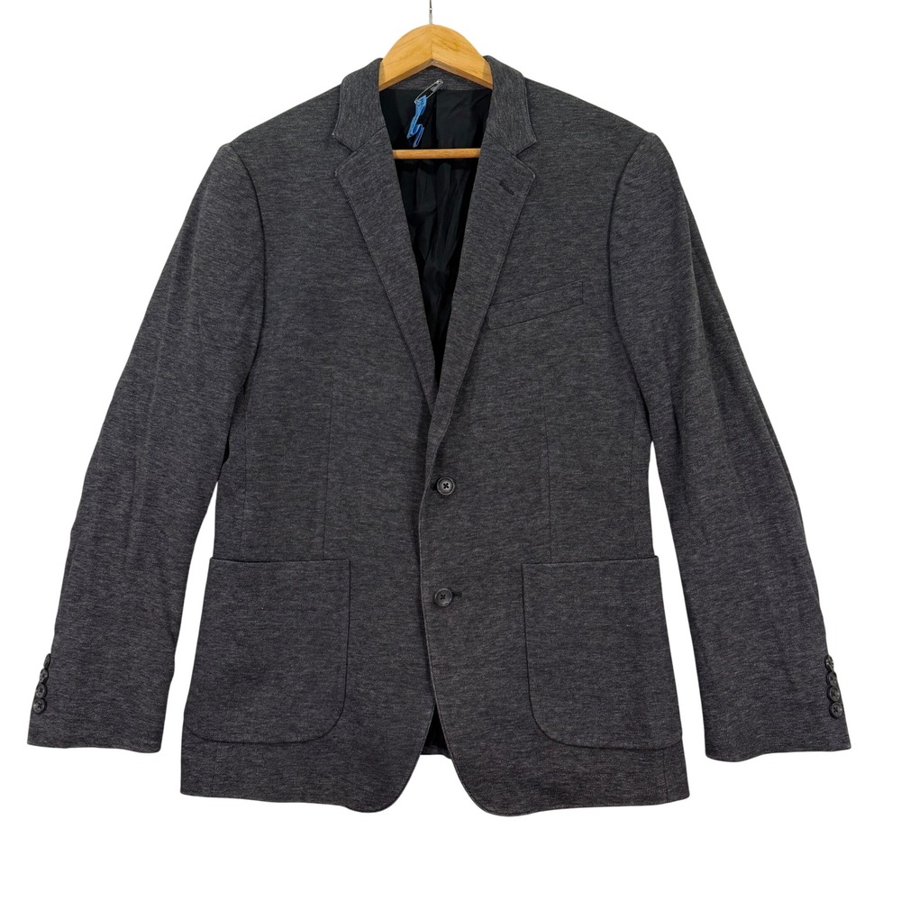 Bonobos Fortex Mens 40R Blazer Slim Fit Gray Italian Cotton Sport Coat Jacket